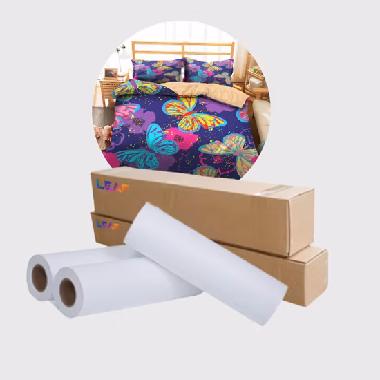 Rollo de papel de transferencia de calor por sublimación de tinte Apache, papeles de sublimación recubiertos de 70GSM/90GSM/100GSM